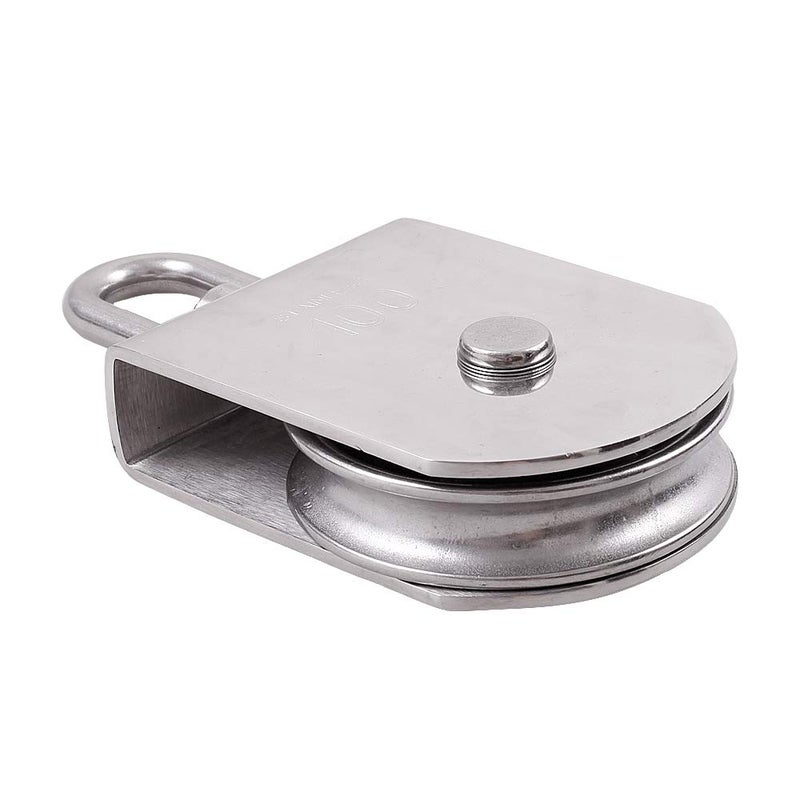 Rocaris M100 Lifting Single Pulley Roller Loading 3300Ibs  304 Stainless Steel Heavy Duty Single Wheel Swivel Lifting Rope Pulley Block - Image 5